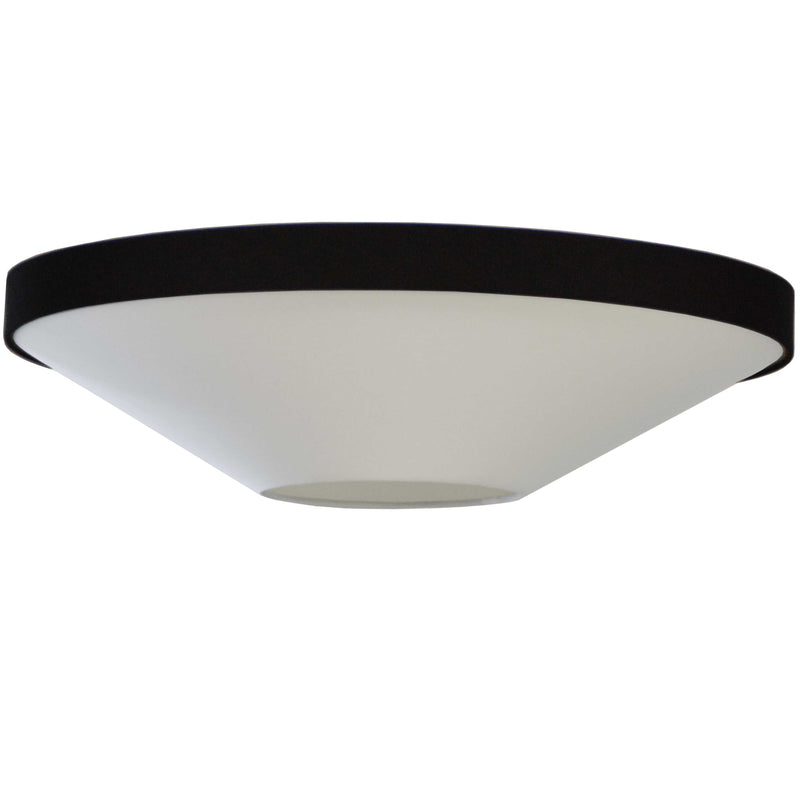 Dainolite 4 Light Incandescent Flush Mount Matte Black with Black And White Shade PIA-343FH-MB-BW