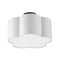 Dainolite 3 Light Incandescent Flush Mount Matte Black with White Shade PLX-152FH-MB-WH