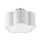 Dainolite 3 Light Incandescent Flush Mount Polished Chrome with White Shade PLX-152FH-PC-WH