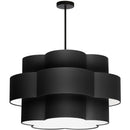 Dainolite 4 Light Incandescent Chandelier Matte Black with Black Shade PLX-284C-MB-BK