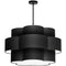 Dainolite 4 Light Incandescent Chandelier Matte Black with Black Shade PLX-284C-MB-BK