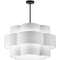 Dainolite 4 Light Incandescent Chandelier Matte Black with White Shade PLX-284C-MB-WH