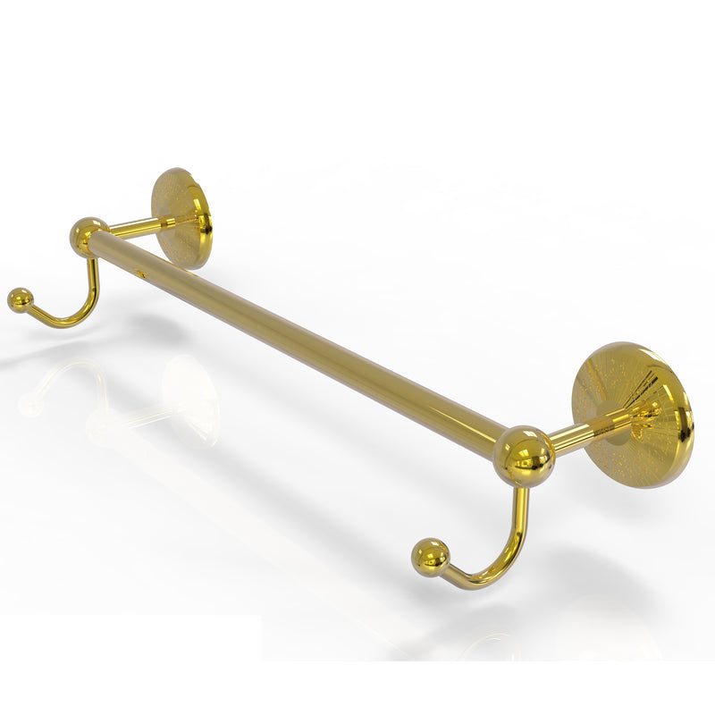 Allied Brass Prestige Monte Carlo Collection 18 Inch Towel Bar with Integrated Hooks PMC-41-18-HK-PB