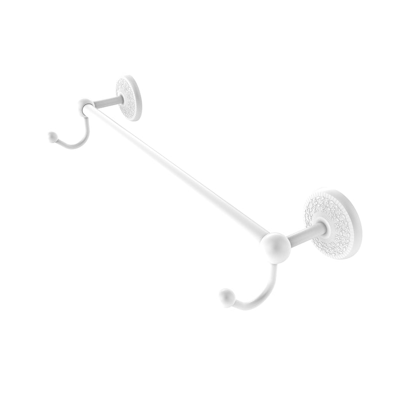 Allied Brass Prestige Monte Carlo Collection 24 Inch Towel Bar with Integrated Hooks PMC-41-24-HK-WHM