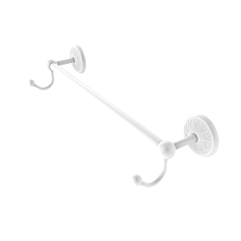 Allied Brass Prestige Monte Carlo Collection 30 Inch Towel Bar with Integrated Hooks PMC-41-30-HK-WHM