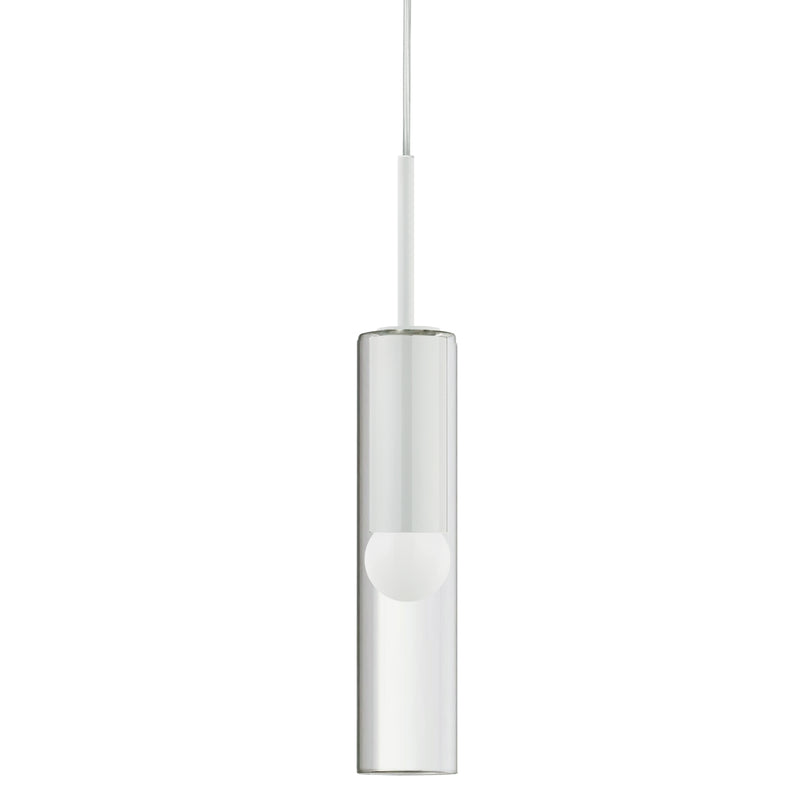 Dainolite 1 Light Incandescent Pendant Matte White with Clear Glass PMR-171P-MW