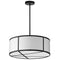 Dainolite 4 Light Incandescent Pendant Matte Black with Wh and Bk Shade PNA-204P-MB-BW