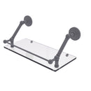 Allied Brass Prestige Que New 18 Inch Floating Glass Shelf with Gallery Rail PQN-1-18-GAL-GYM