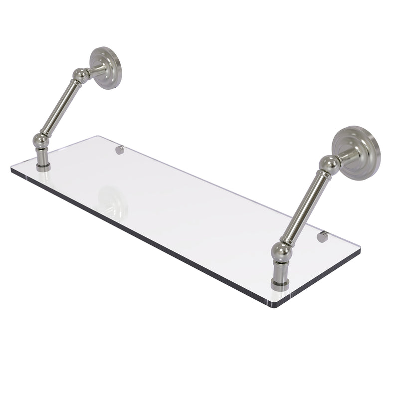 Allied Brass Prestige Que New Collection 24 Inch Floating Glass Shelf PQN-1-24-SN