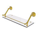 Allied Brass Prestige Que New 24 Inch Floating Glass Shelf with Gallery Rail PQN-1-24-GAL-PB