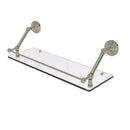 Allied Brass Prestige Que New 24 Inch Floating Glass Shelf with Gallery Rail PQN-1-24-GAL-PNI