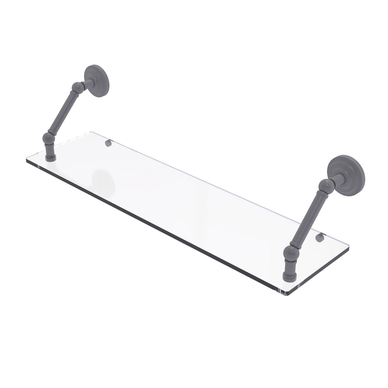 Allied Brass Prestige Que New Collection 30 Inch Floating Glass Shelf PQN-1-30-GYM