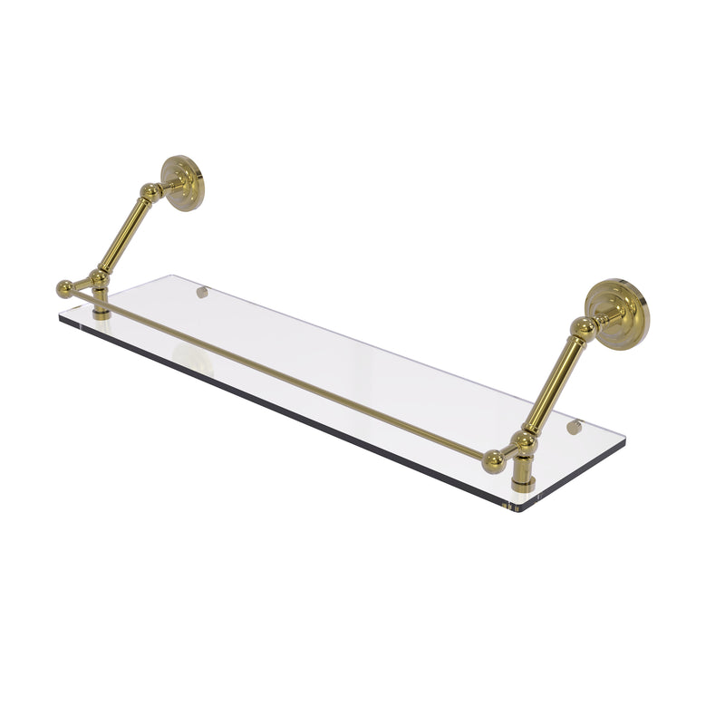 Allied Brass Prestige Que New 30 Inch Floating Glass Shelf with Gallery Rail PQN-1-30-GAL-UNL