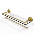 Allied Brass Prestige Que New Collection Paper Towel Holder with 22 Inch Gallery Glass Shelf PQN-1PT-22-GAL-PB