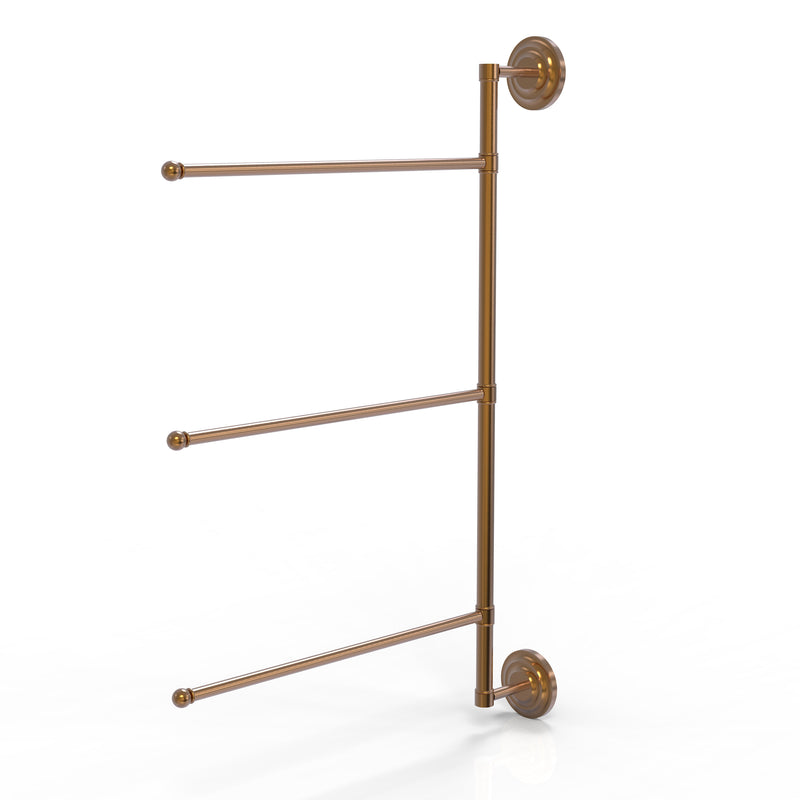 Allied Brass Prestige Que New Collection 3 Swing Arm Vertical 28 Inch Towel Bar PQN-27-3-16-28-BBR