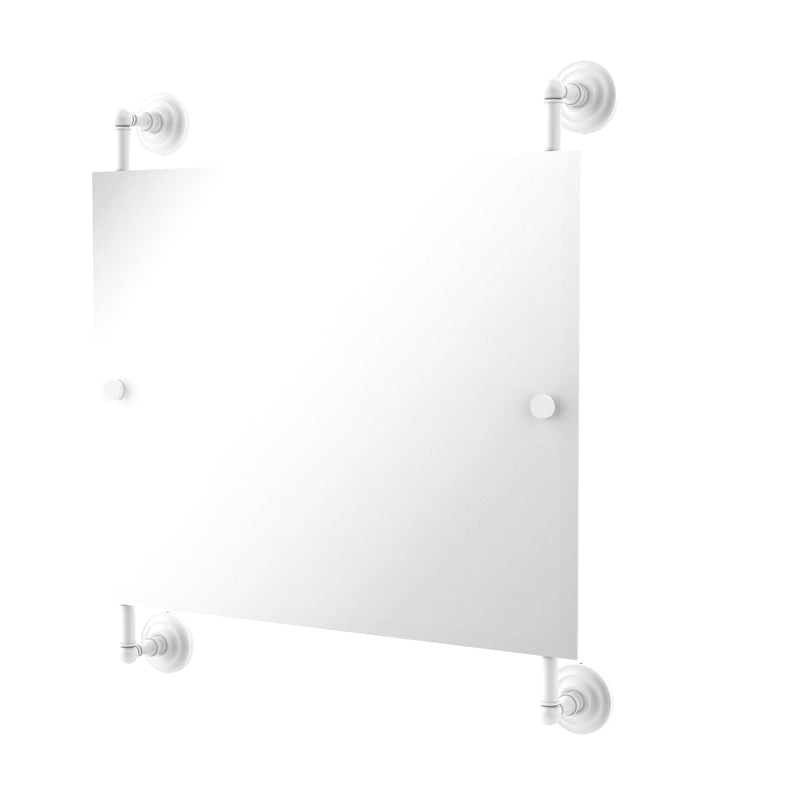 Allied Brass Prestige Que New Landscape Rectangular Frameless Rail Mounted Mirror PQN-27-93-WHM