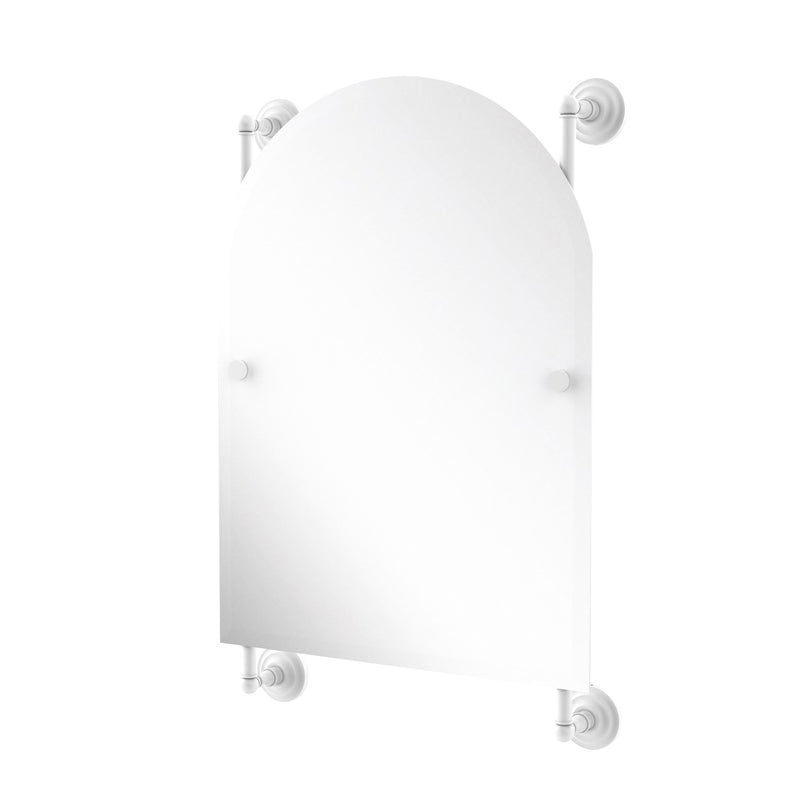 Allied Brass Prestige Que New Collection Arched Top Frameless Rail Mounted Mirror PQN-27-94-WHM