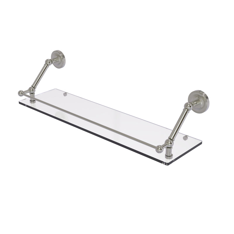 Allied Brass Prestige Regal 30 Inch Floating Glass Shelf with Gallery Rail PR-1-30-GAL-SN