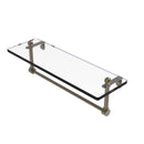Allied Brass 16 Inch Glass Vanity Shelf with Integrated Towel Bar PR-1-16TB-ABR