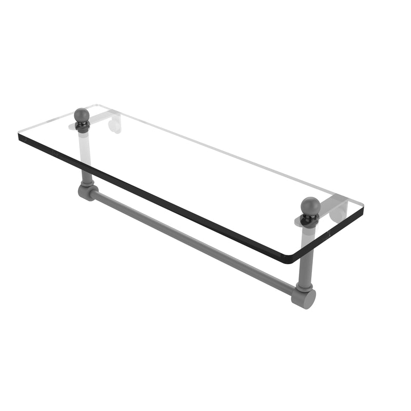 Allied Brass 16 Inch Glass Vanity Shelf with Integrated Towel Bar PR-1-16TB-GYM