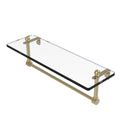 Allied Brass 16 Inch Glass Vanity Shelf with Integrated Towel Bar PR-1-16TB-SBR