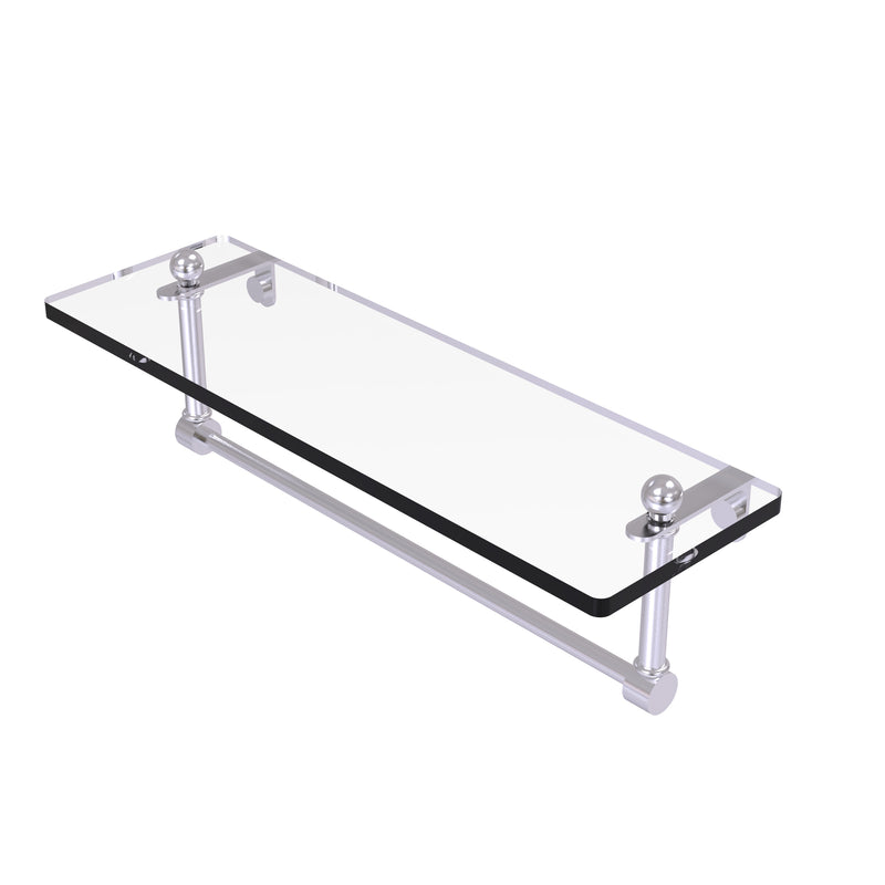 Allied Brass 16 Inch Glass Vanity Shelf with Integrated Towel Bar PR-1-16TB-SCH