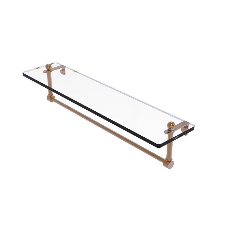 Allied Brass 22 Inch Glass Vanity Shelf with Integrated Towel Bar PR-1-22TB-BBR