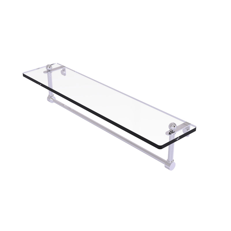 Allied Brass 22 Inch Glass Vanity Shelf with Integrated Towel Bar PR-1-22TB-PC