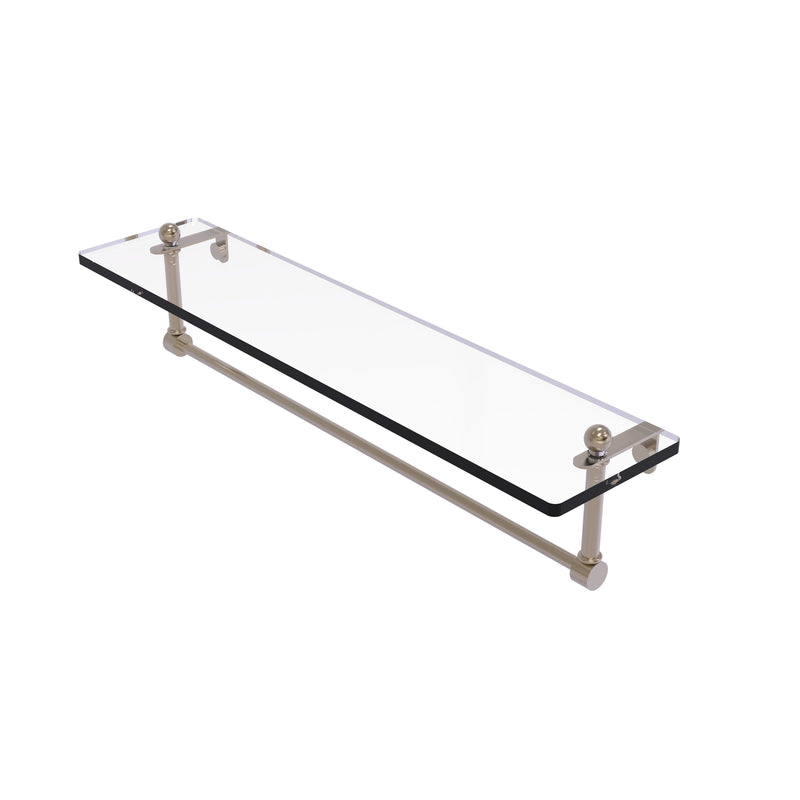 Allied Brass 22 Inch Glass Vanity Shelf with Integrated Towel Bar PR-1-22TB-PEW
