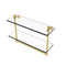 Allied Brass 16 Inch Two Tiered Glass Shelf with Integrated Towel Bar PR-2-16TB-PC