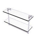Allied Brass 16 Inch Two Tiered Glass Shelf with Integrated Towel Bar PR-2-16TB-SCH