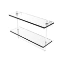 Allied Brass 16 Inch Two Tiered Glass Shelf with Integrated Towel Bar PR-2-16TB-WHM