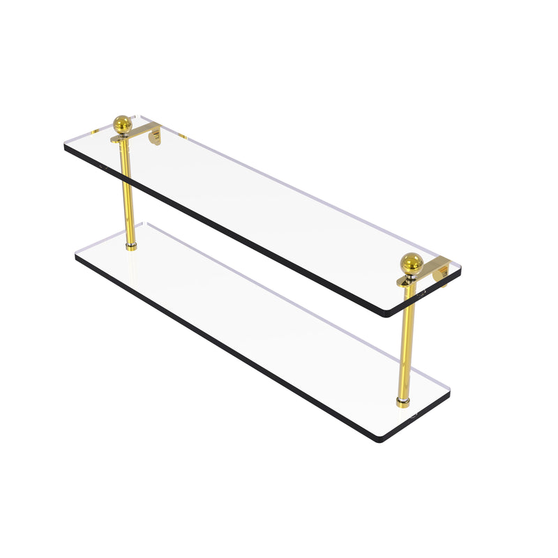 Allied Brass 22 Inch Two Tiered Glass Shelf PR-2-22-PB