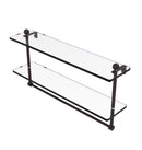 Allied Brass 22 Inch Two Tiered Glass Shelf with Integrated Towel Bar PR-2-22TB-ABZ
