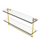 Allied Brass 22 Inch Two Tiered Glass Shelf with Integrated Towel Bar PR-2-22TB-PB