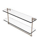 Allied Brass 22 Inch Two Tiered Glass Shelf with Integrated Towel Bar PR-2-22TB-PEW