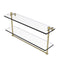 Allied Brass 22 Inch Two Tiered Glass Shelf with Integrated Towel Bar PR-2-22TB-SBR