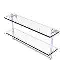 Allied Brass 22 Inch Two Tiered Glass Shelf with Integrated Towel Bar PR-2-22TB-SCH