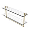 Allied Brass 22 Inch Two Tiered Glass Shelf with Integrated Towel Bar PR-2-22TB-UNL