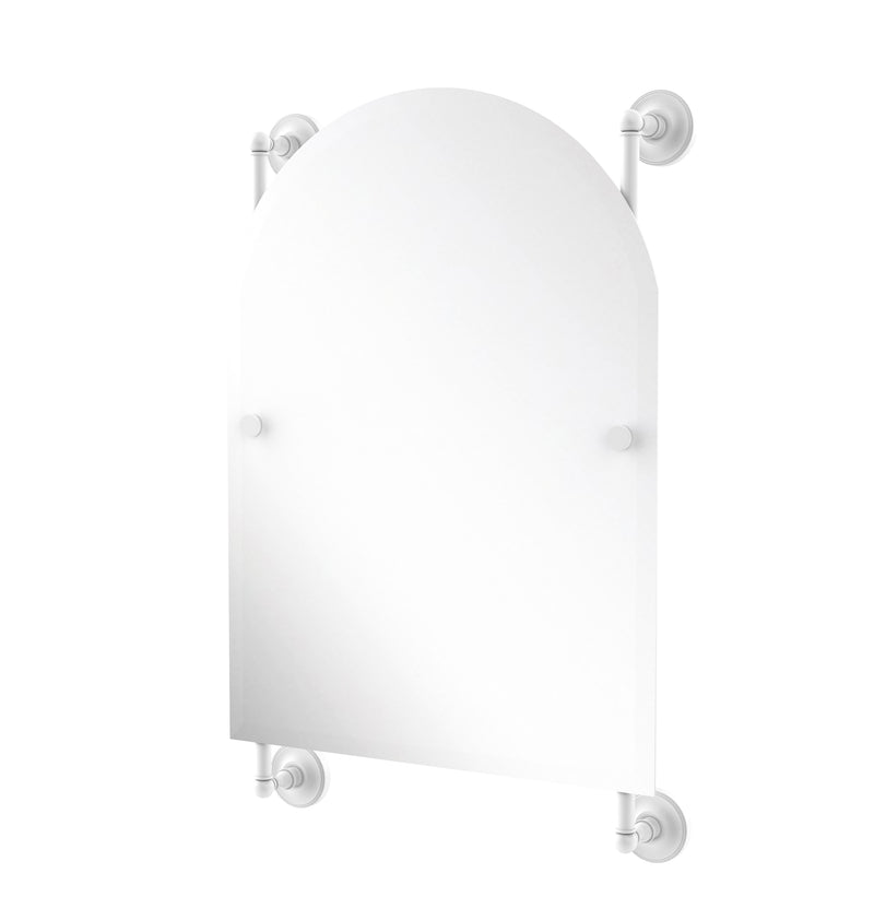 Allied Brass Prestige Regal Collection Arched Top Frameless Rail Mounted Mirror PR-27-94-WHM