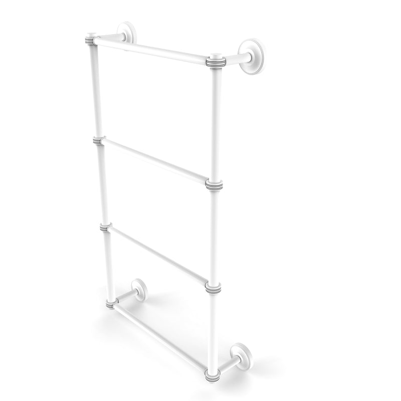 Allied Brass Prestige Regal Collection 4 Tier 36 Inch Ladder Towel Bar with Dotted Detail PR-28D-36-WHM