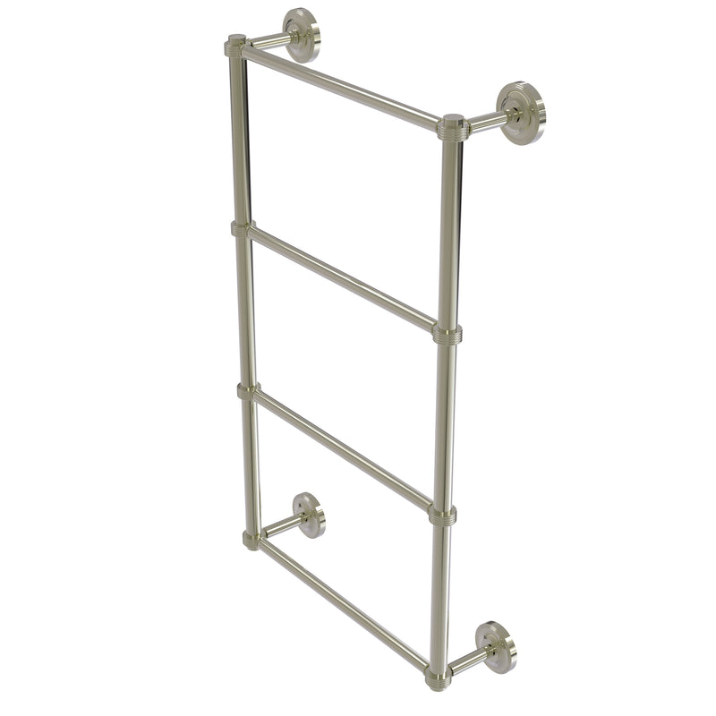 Allied Brass Prestige Regal Collection 4 Tier 30 Inch Ladder Towel Bar with Groovy Detail PR-28G-30-PNI