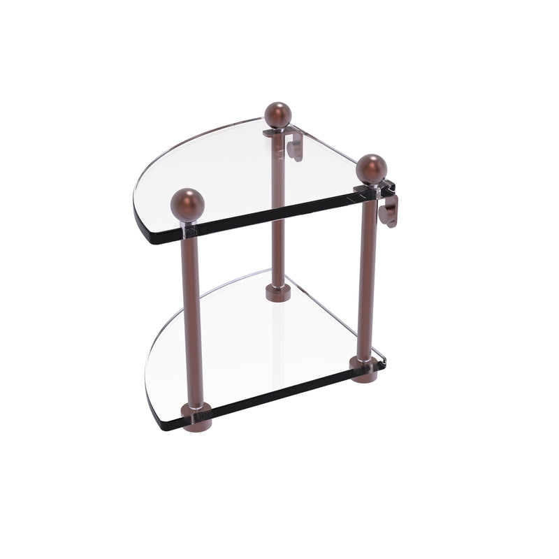 Allied Brass Two Tier Corner Glass Shelf PR-3-CA