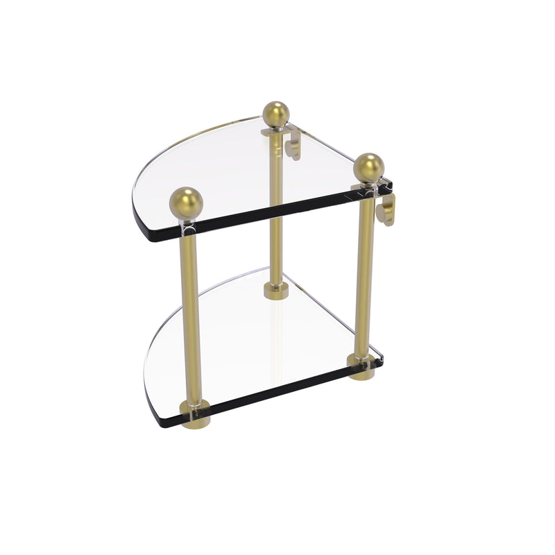 Allied Brass Two Tier Corner Glass Shelf PR-3-SBR