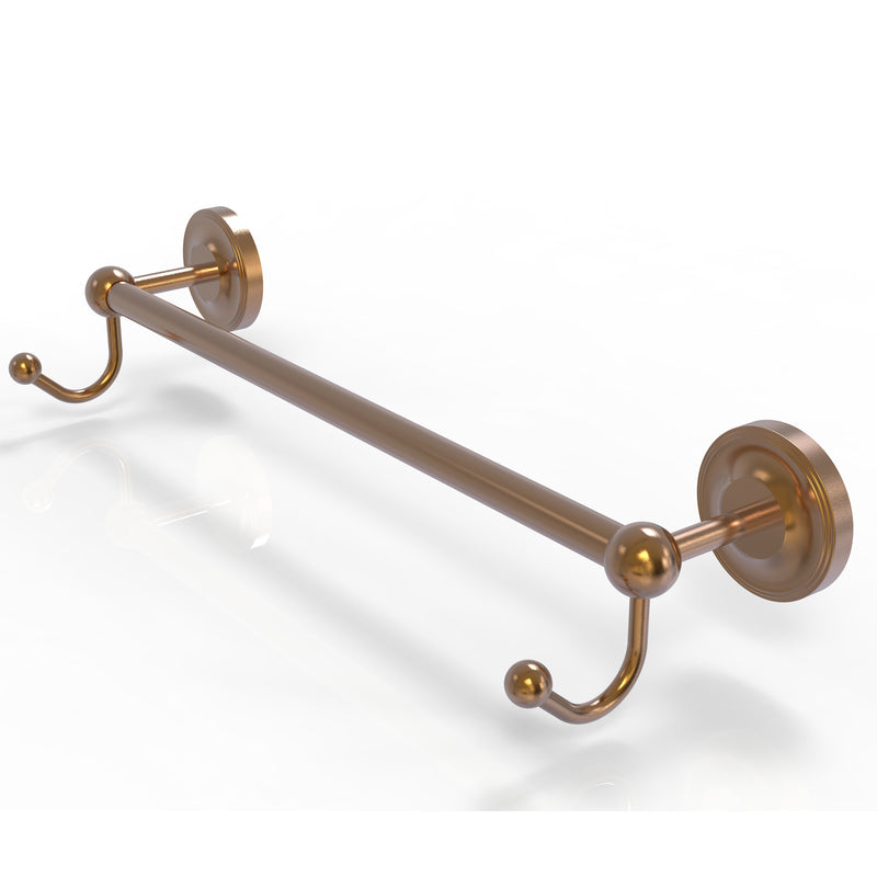 Allied Brass Prestige Regal Collection 18 Inch Towel Bar with Integrated Hooks PR-41-18-HK-BBR