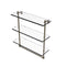 Allied Brass 16 Inch Triple Tiered Glass Shelf with Integrated Towel Bar PR-5-16TB-ABR