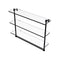 Allied Brass 22 Inch Triple Tiered Glass Shelf with Integrated Towel Bar PR-5-22TB-BKM