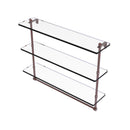 Allied Brass 22 Inch Triple Tiered Glass Shelf with Integrated Towel Bar PR-5-22TB-CA