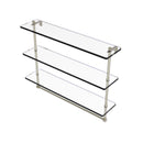 Allied Brass 22 Inch Triple Tiered Glass Shelf with Integrated Towel Bar PR-5-22TB-PNI