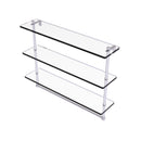 Allied Brass 22 Inch Triple Tiered Glass Shelf with Integrated Towel Bar PR-5-22TB-SCH